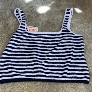 NWT! Striped Navy and purple  Tank Top